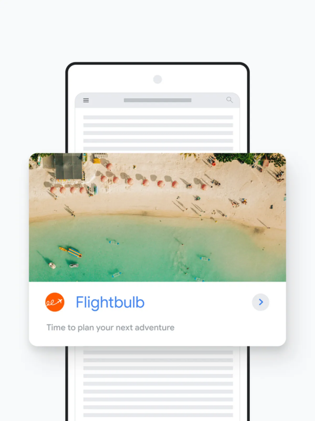 Website page mockup displaying a Google Display Network banner advertisement with brand imagery